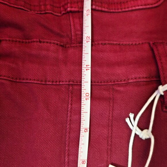 Judy Blue Garment Dyed Boyfriend Double Cuff Overalls M Maroon Streetwear NWT - Picture 11 of 15